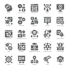 Startup Launch Icon pack for your website, mobile, presentation, and logo design. Startup Launch Icon solid design. Vector graphics illustration and editable stroke.
