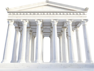 Obraz premium White Ancient Temple with Columns Ideal for Historical and Architectural Projects