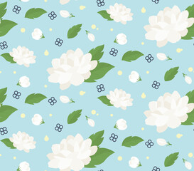 Seamless Pattern of jasmine flower