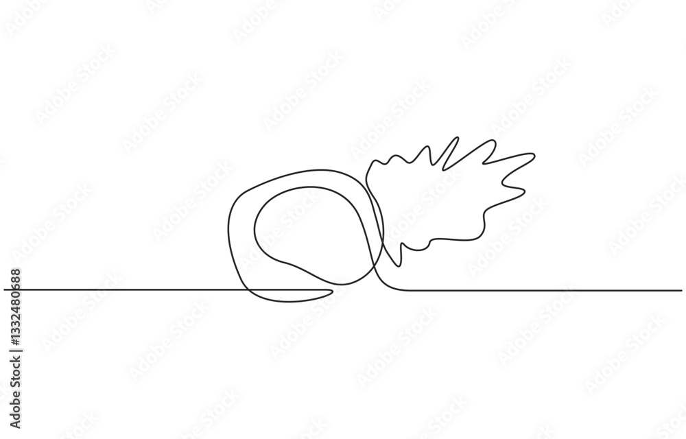 Poster pineapple continuous one line drawing and minimalist style, one continuous drawn line of pineapple d