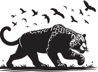 tiger black and white cartoon illustration