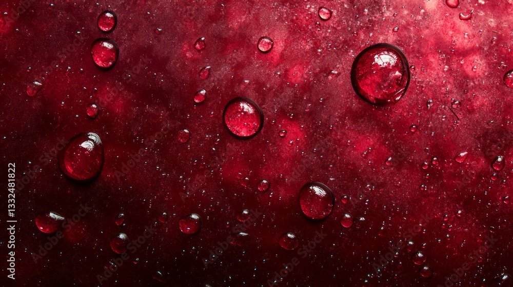 Aufkleber saturated red hues provide a dramatic backdrop, while glistening droplets create an intriguing inter