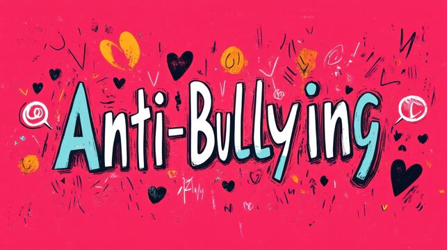 Anti-bullying message with colorful design elements