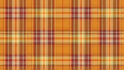Cozy Autumn-Inspired Seamless Tile Design: Warm Toned Plaid and Leaf Patterns for Fall Decor
