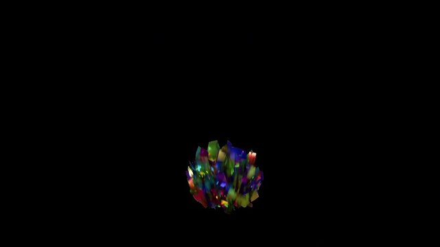 Colorful confetti on transparent background, 3D loop animation, Alpha channel