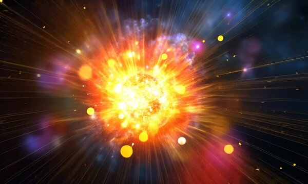 Exploding Light Streaks with Bokeh Particles in Dark Space
