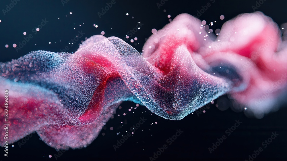 Poster ethereal luminous neon waves flowing and pulsating with dynamic energy and vibrant captivating color