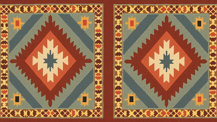 Capture the Essence of Navajo Rugs: Seamless Tile Patterns Featuring Geometric Designs and Earthy Tones in a Cute Vector Illustration for Smart Business Use
