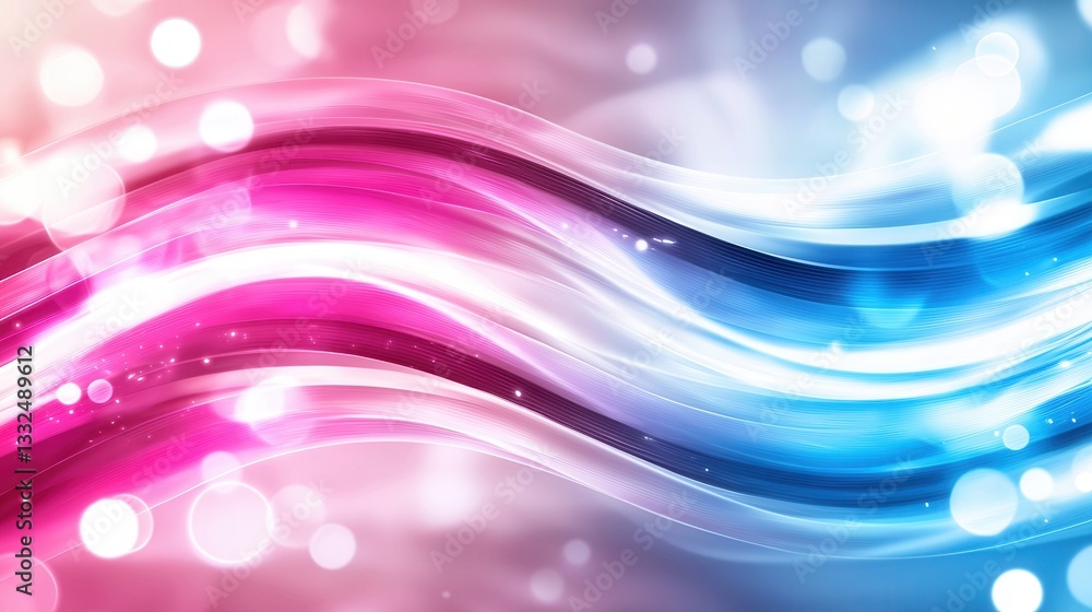 Poster captivating abstract image with flowing glowing neon waves and a futuristic bokeh effect creating a 