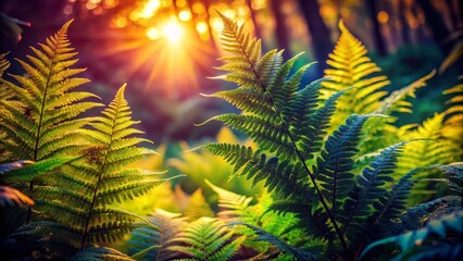 Ferns in Forest Sunlight