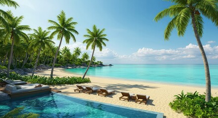 Beach background-Luxury Tropical Getaway: Secluded Beachfront Paradise