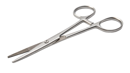 Medical surgical dissecting forceps isolated on transparent background