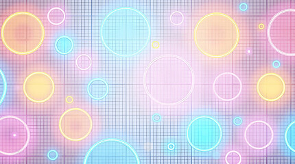 Vibrant Neon Bubble Tile Patterns: Circular Shapes with Luminous Edges for Playful Brand Marketing