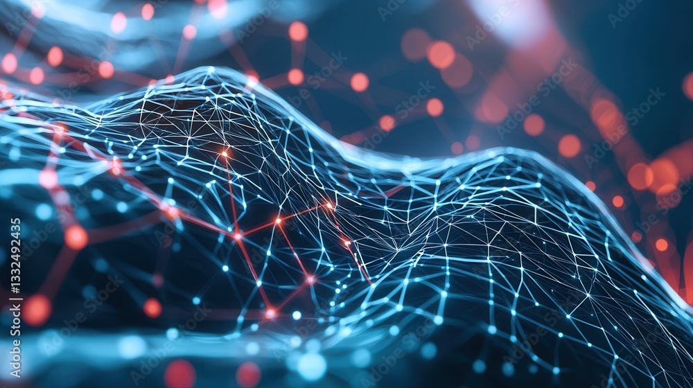 Poster futuristic visualization of a generative design process harnessing the power of big data to create i