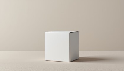 Cube on textured surface, realism style, product mockup
