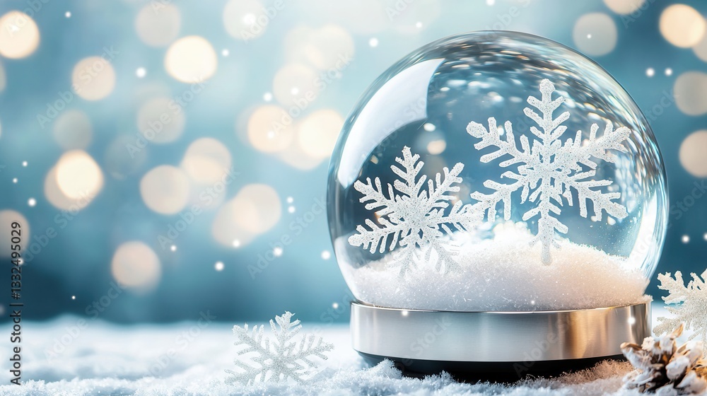 Aufkleber a delicate and ethereal snow globe filled with cascading snowflakes creating a mesmerizing and tranq