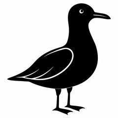 Elegant Seagull Silhouette Clipart