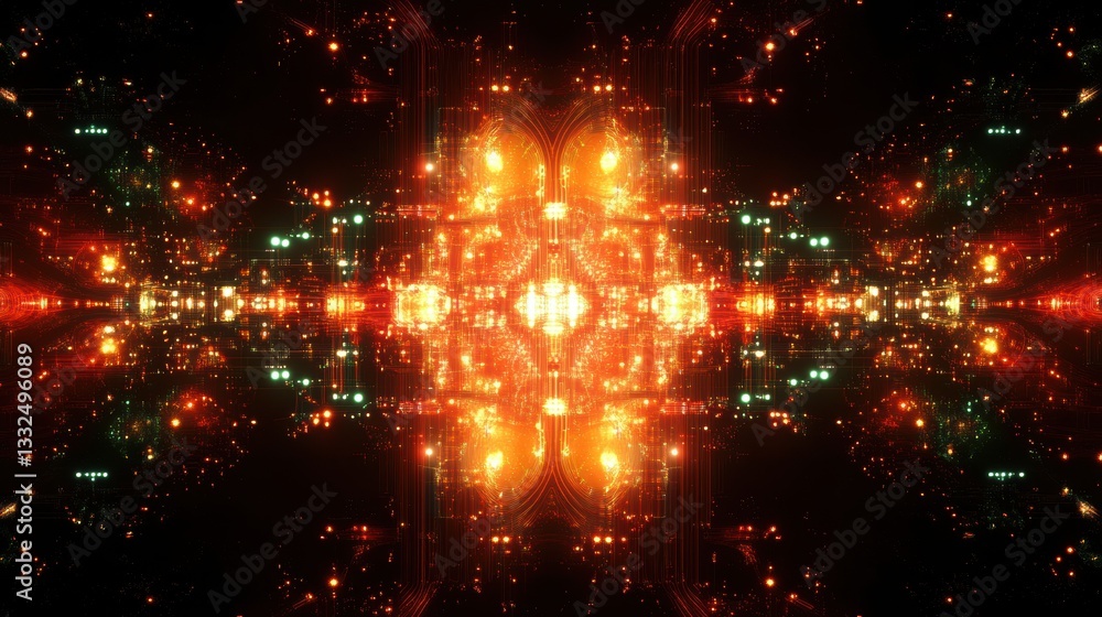 Poster glowing circuits pulse with the energy of a digital network.