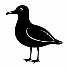 Elegant Seagull Silhouette Clipart