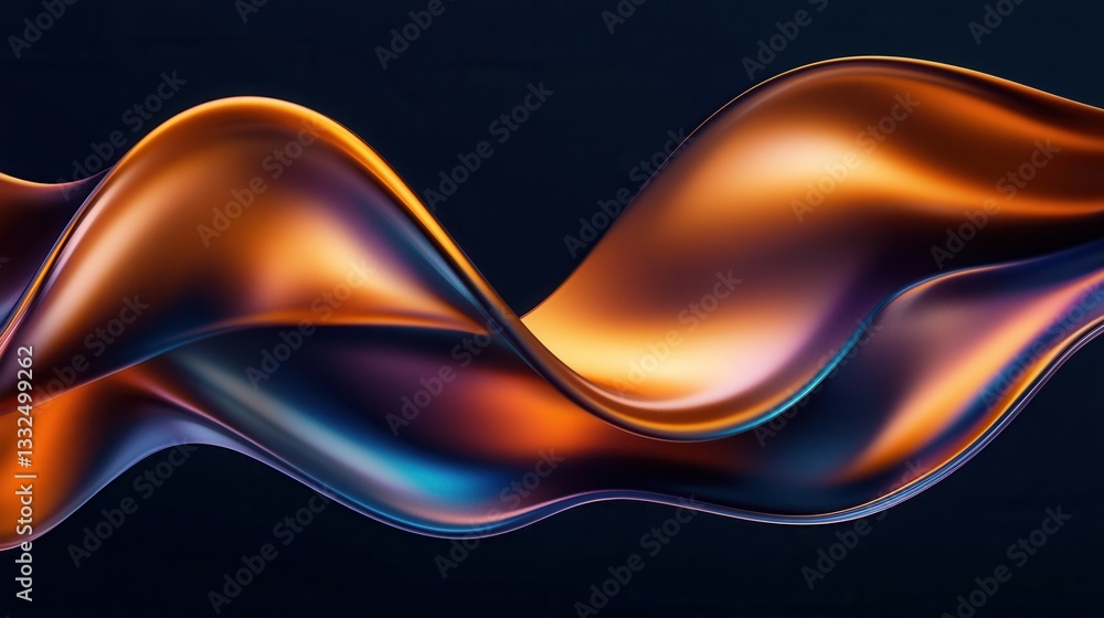 Poster mesmerizing digital rendering of a flowing undulating sound wave visualization in a captivating grad