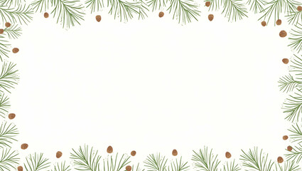 Obraz premium Seamless Flat Snowy Pine Tile Pattern Featuring Pinecones and Snowflakes for Nature-Inspired Winter Decor - Cute Vector Illustration for Smart Home Design