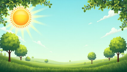 Solar Sun and Green Technology Border Frame for World Environment Day Renewable Initiatives