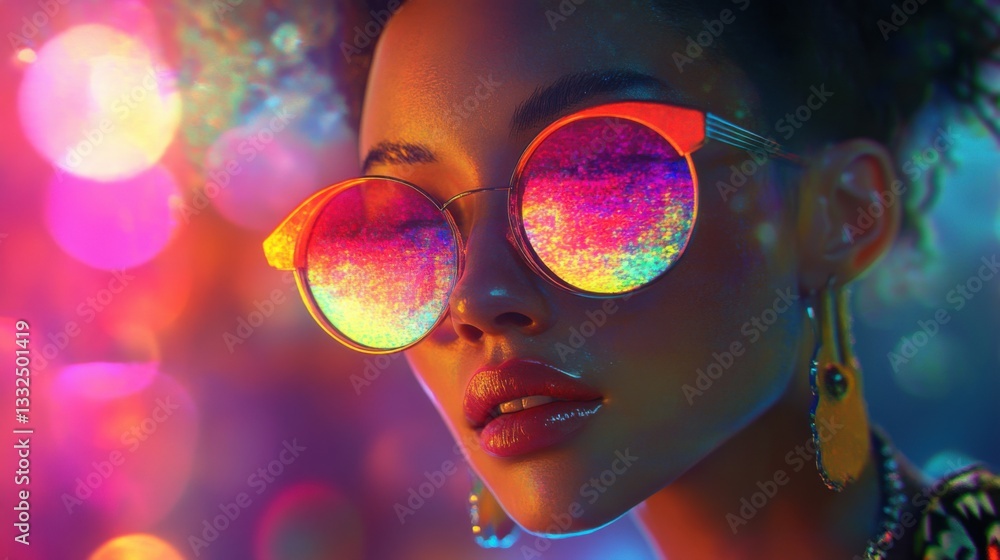 Aufkleber holographic reflections shimmer with dynamic color transitions.