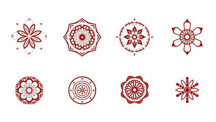 Seamless Cultural Heritage Designs: Iconic Traditional Symbols on Crisp White Backgrounds for Elegant Art Concepts - Repeatable Tile Patterns Merging History with Modern Flair