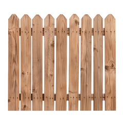 Wooden fence panel isolated on white background