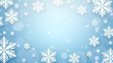 Crisp Winter Pattern with Snowflakes, Icy Textures, and Frost Designs for a Fresh Cold Seasonal Aesthetic - Perfect for Photo Stock with Left Space