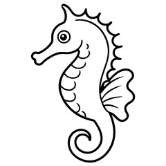 Elegant Seahorse Outline Illustration