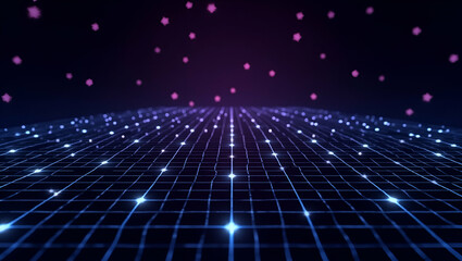 Ultra Modern Futuristic Seamless Tile Interface Pattern: Digital Abstract Grid in Neon Design - Minimalist Tech Vector Art for Innovative Cyber Dynamic Concepts