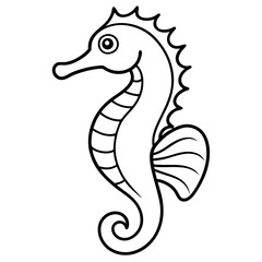 Elegant Seahorse Outline Illustration