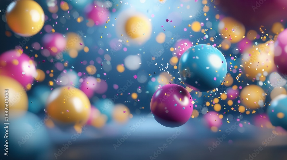 Poster mesmerizing 3d abstract composition with a dynamic luminous and kaleidoscopic display of vibrant col