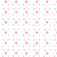 Seamless floral pattern whith white flowers and pink background
