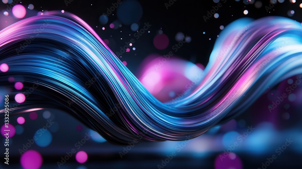 Poster captivating abstract background featuring dynamic flowing neon wave lines in a mesmerizing gradient 