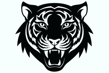 tiger head shilhouette vector illustration