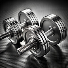 Naklejka premium Dumbbells resting on textured surface