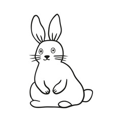 Cute Bunny, Hand-Drawn Vector Illustration