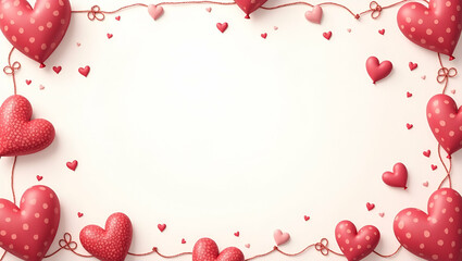 Artistic Friendship Day Frame with Abstract Hearts & Knots for Text