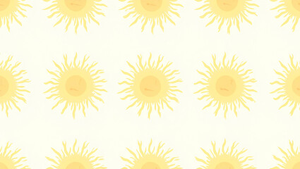 Playful Flamingos and Sun Rays Seamless Tile Pattern: Create a Fun Summer Vibe with Cute Vector Illustrations for Your Design Projects