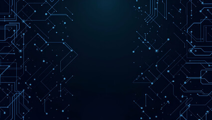 Futuristic Seamless Pattern of Abstract Tech Shapes & Circuit Lines for Minimalistic Design