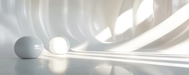 Abstract spheres with soft light in minimal space.