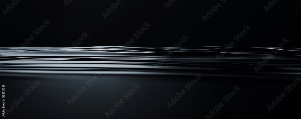 Poster abstract wave patterns on a dark background.