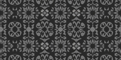 Neo-Gothic Seamless Pattern with Intricate Geometric Shapes and Muted Color Palette