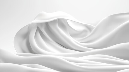 Luxurious white silk fabric background texture, ideal for elegant designs and photography