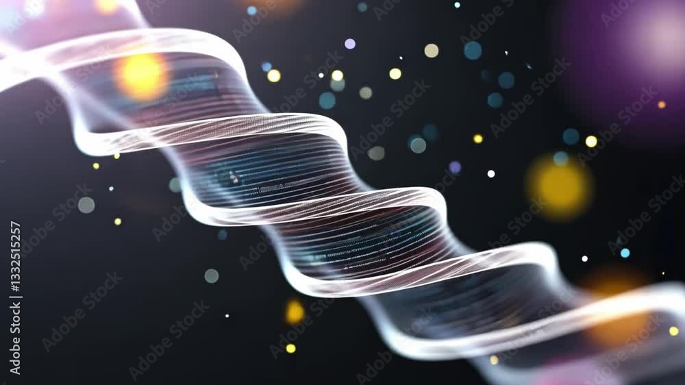 Poster dynamic spiral of digital data illustrating advanced technology in high resolution