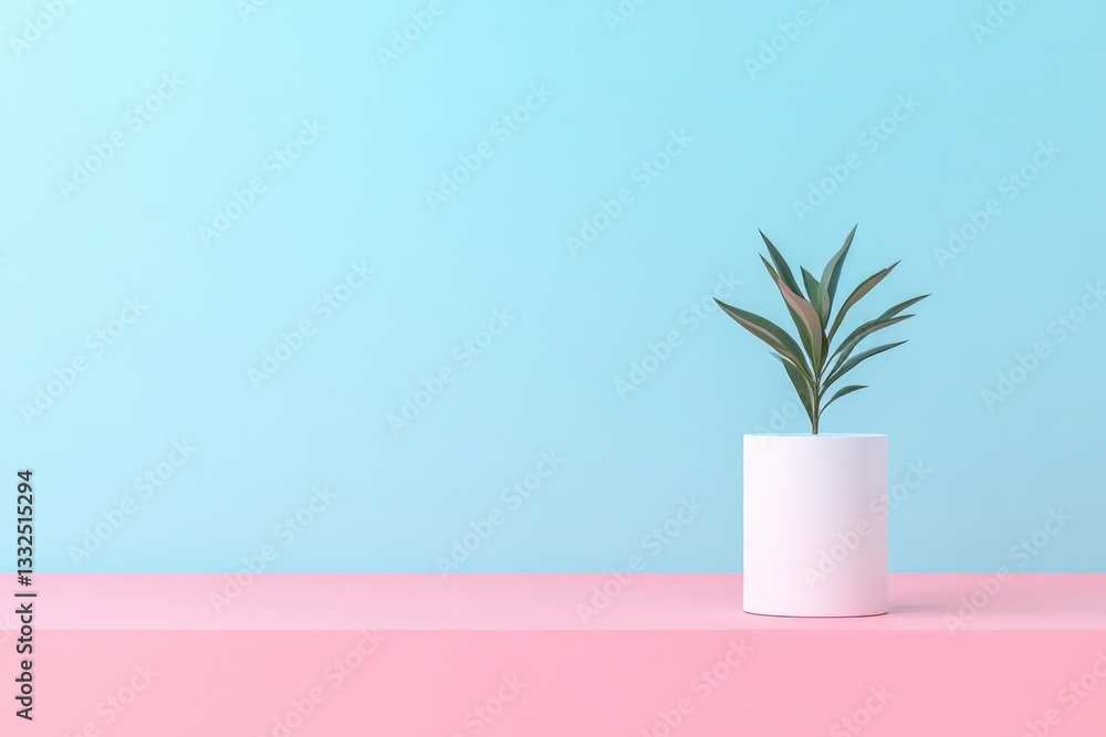 Poster minimalist mockup design on vibrant solid color background showcasing elegantly designed product wit
