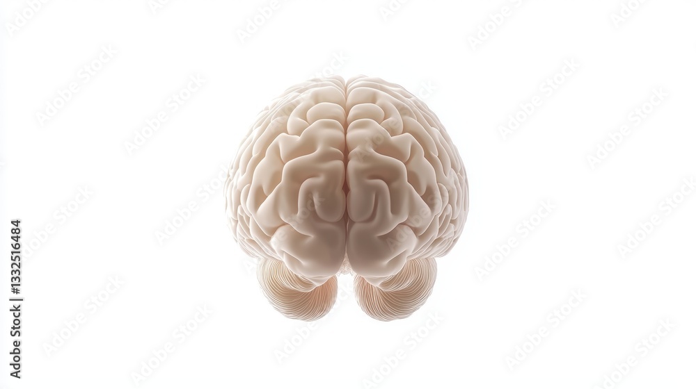 Poster highly detailed 3d rendering of the human brain, a visual exploration of the intricate neural networ