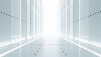 Obraz premium Futuristic Rectangular Circuit Design with Neon Accents in Minimalist Style